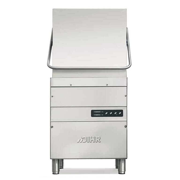 Lavavajillas de capota industrial para hostelería en acero inoxidable