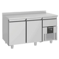 Mesa fría refrigerada industrial en acero inoxidable para hostelería