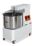 Amasadora espiral IM22 de 22 litros fabricada en Italia con cuba fija, cabezal fijo y 2 velocidades para pizza y pan