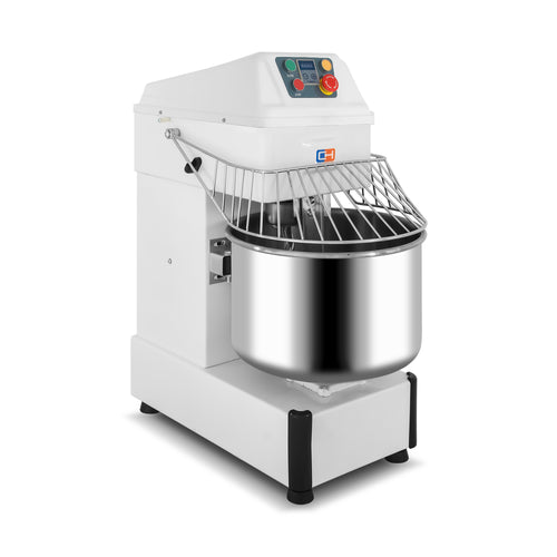 Amasadora espiral de 30 litros con cuba de acero inoxidable para masas de pizza, pan y bollería