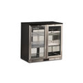 Armario expositor KS185-XH de acero inoxidable con doble puerta de cristal