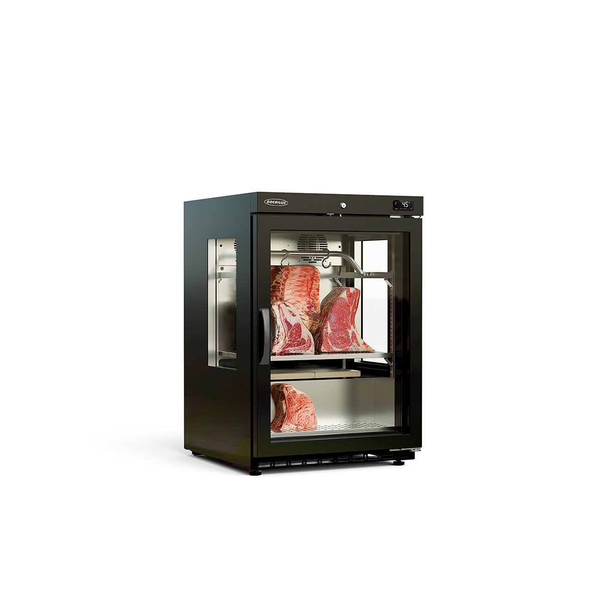 Armario de maduración de carne DDAV-200-P para dry aged con barra carnicera y estante interior