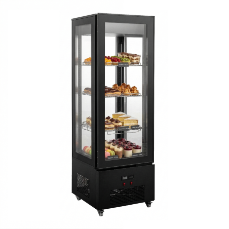 Armario refrigerado expositor XC-440C con cuatro caras de cristal, iluminación LED y 440 litros de capacidad