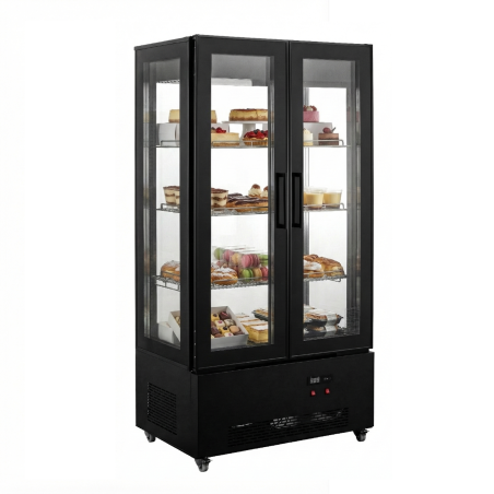 Armario refrigerado expositor XC-660C con cuatro caras de cristal, iluminación LED y capacidad de 660 litros