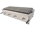 Barbacoa a gas 130 cm ARILEX 130BAR con piedra volcánica y parrilla inoxidable regulable para hostelería profesional