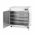 Calentador de platos profesional Hendi 250174 doble de acero inoxidable con ruedas para restaurantes, hoteles, buffets y catering
