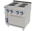 Cocina eléctrica industrial Repagas CE-741 Pro con cuatro placas eléctricas y horno profesional GN 2/1 de la Serie 750 Professional Line.