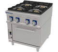 Cocina industrial Repagas CG-941 Pro con cuatro fuegos abiertos y horno de gas profesional Serie 900.