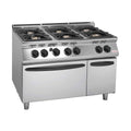 Cocina industrial Savemah Serie 900 de seis fuegos con horno GN 2/1