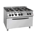 Cocina industrial Savemah S900 de 6 fuegos a gas con horno maxi GN 2/1