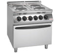 Cocina industrial Savemah Serie 700 con placa radiante de hierro fundido y horno GN 2/1