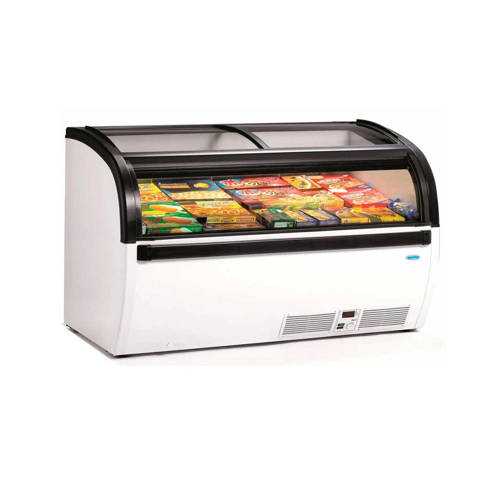 Conservadora expositora CHE 1500 TC HC con tapa corredera de cristal e iluminación interior