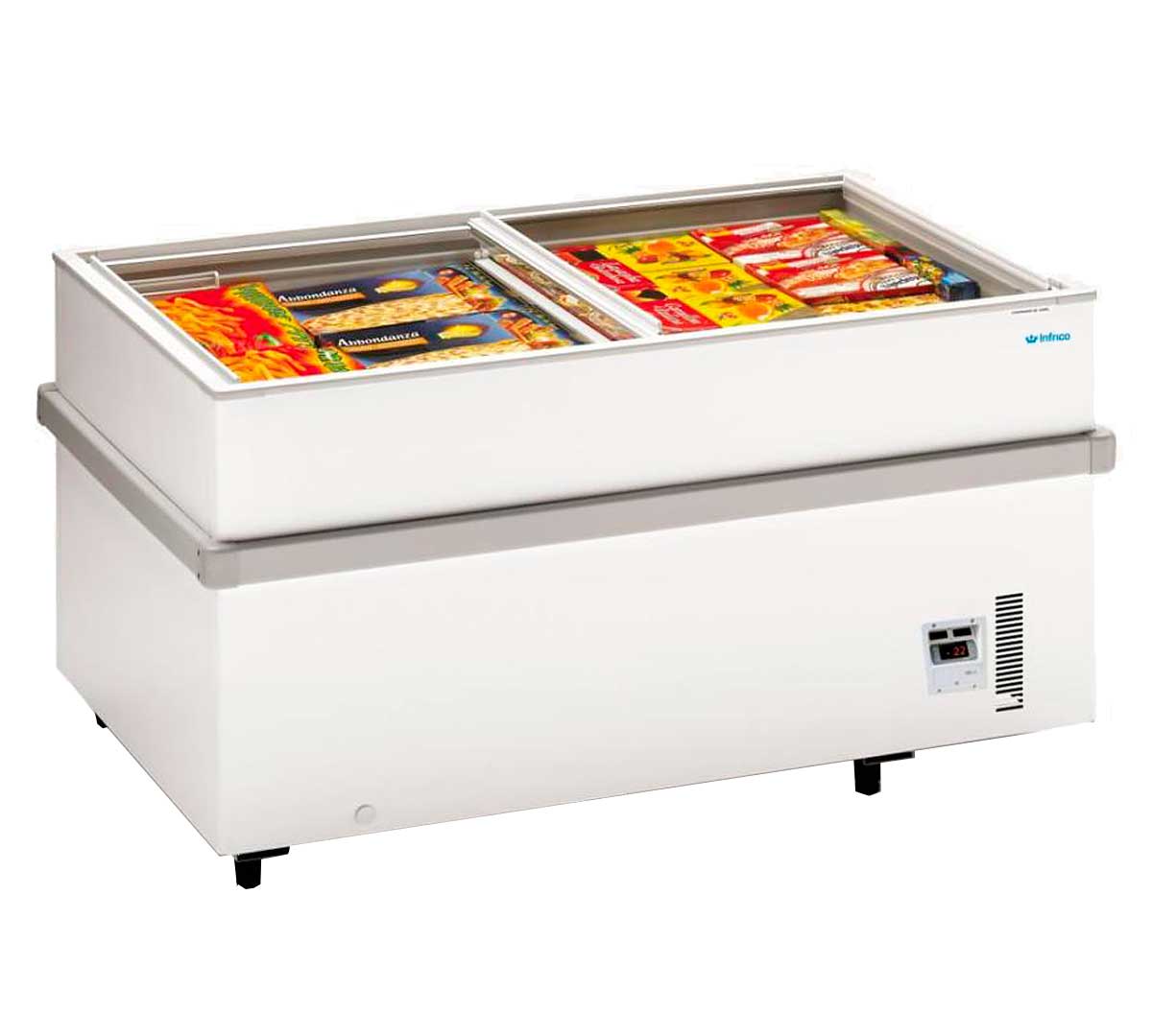 Conservadora expositora horizontal IL 1500 HC con puerta de cristal para productos congelados