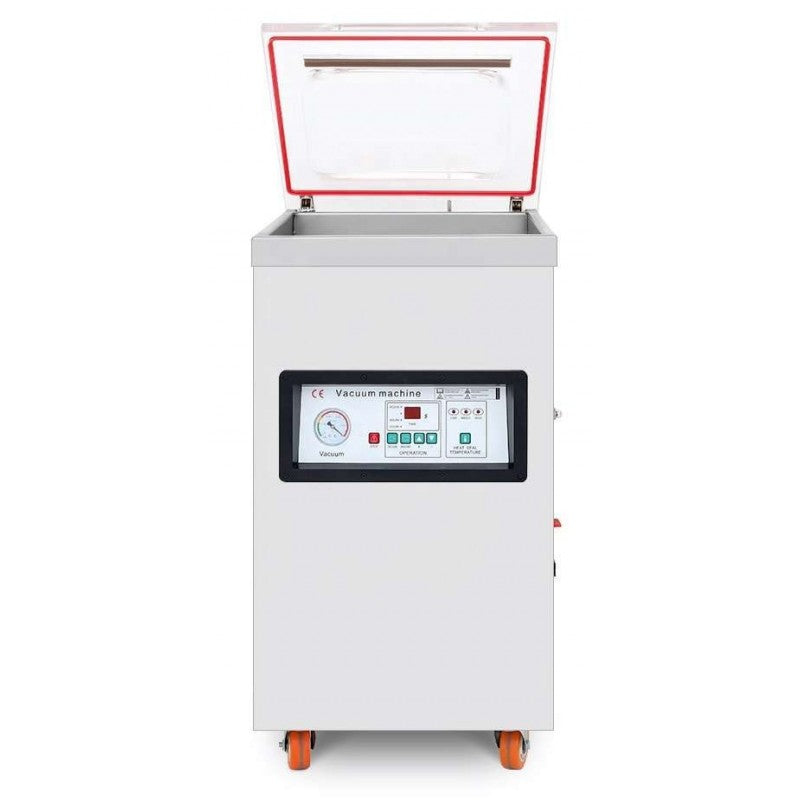 Envasadora al vacío profesional DZ-400F con mueble, doble barra de soldadura de 400 mm y bomba de vacío de 20 m3/h