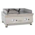 Frytop a gas 65 cm con placa de acero rectificado y barbacoa a gas con piedra volcánica Línea 600 100FRYGRBN