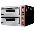 Horno de pizza eléctrico doble BASIC 44 para 8 pizzas de 30 cm con base refractaria