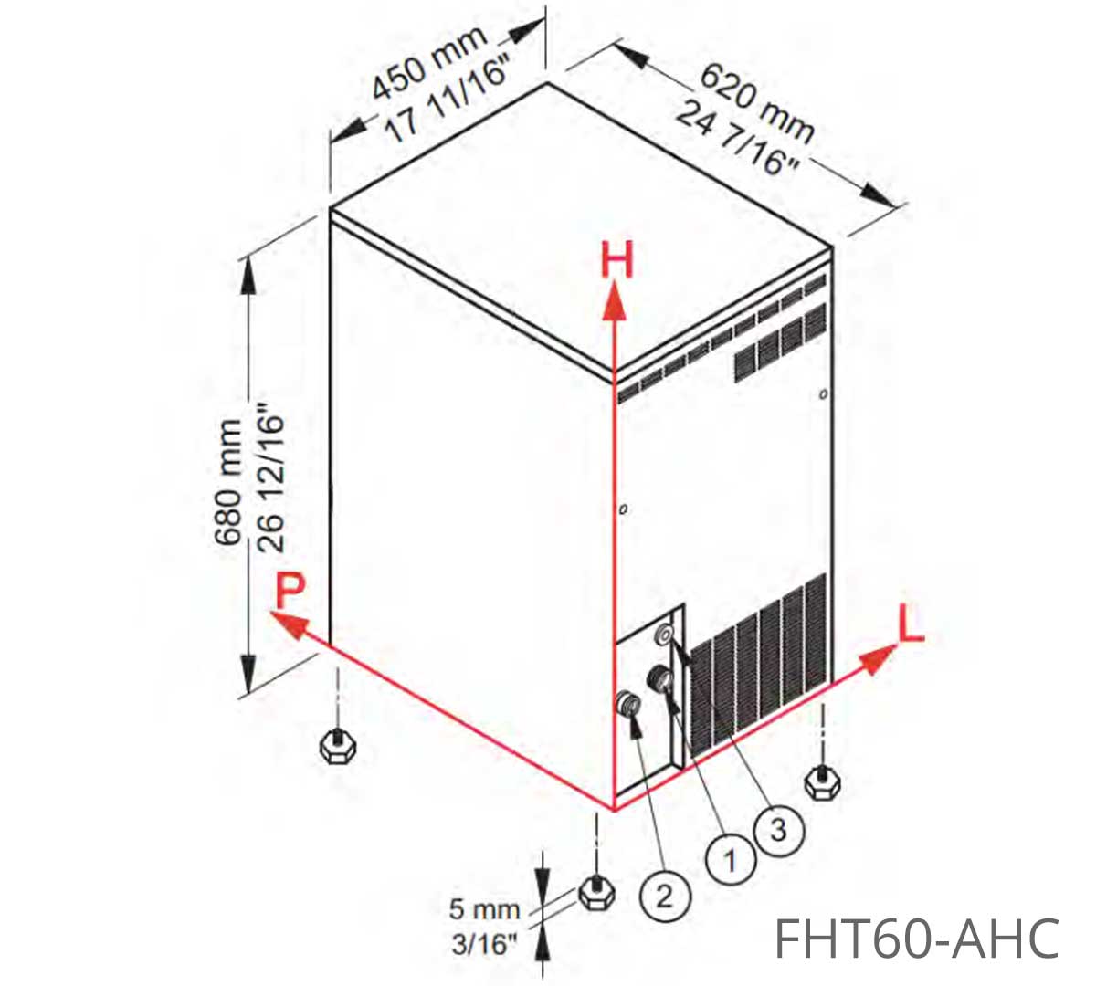 Fabricador de hielo troceado Infrico FHT60HC con condensación por aire o agua y almacén integrado