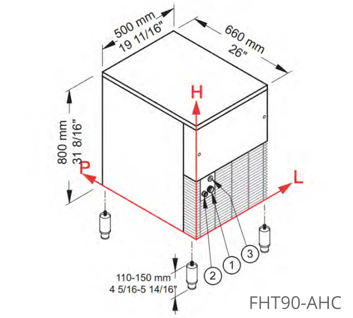 Fabricador de hielo troceado Infrico FHT90HC con producción de 113 kg diarios y depósito integrado