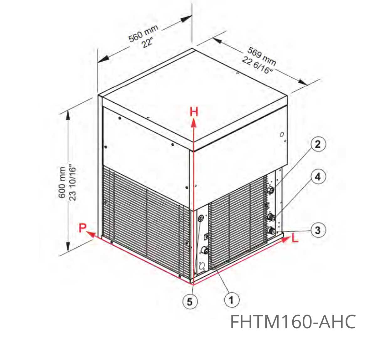Fabricador de hielo troceado Infrico FHTM160HC con condensación por aire o agua para hostelería