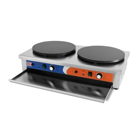 Máquina profesional para hacer crepes dobles en hostelería