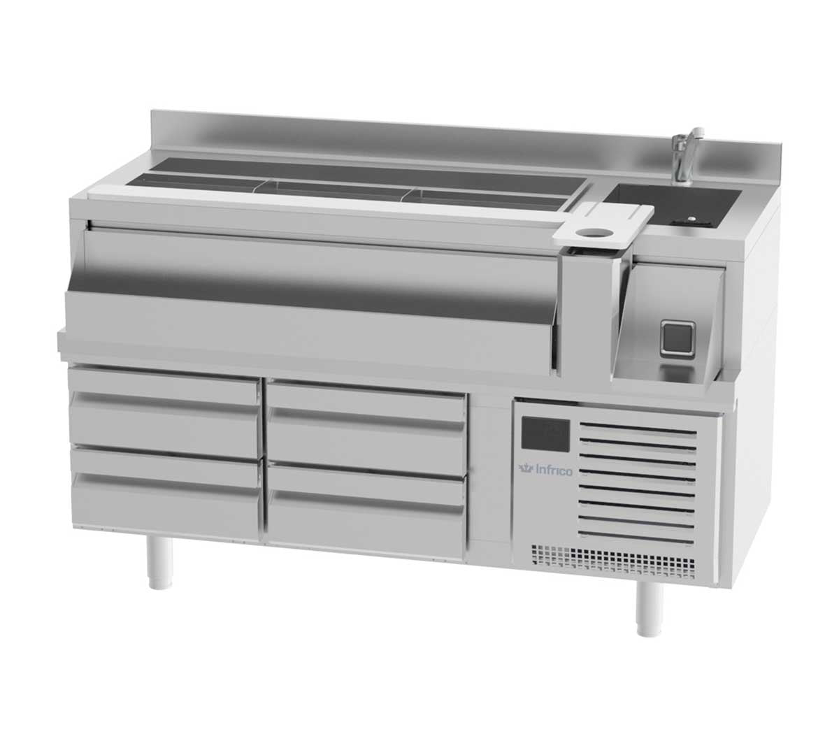 Mesa refrigerada para cócteles Infrico BST 1600 R