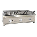 Barbacoa parrilla vasca a gas 130 cm Línea 600 130VASN de acero inoxidable con piedra volcánica para hostelería profesional