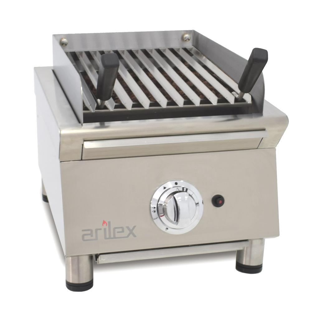 Barbacoa parrilla vasca a gas 40 cm Línea 600 40VASN en acero inoxidable con piedra volcánica