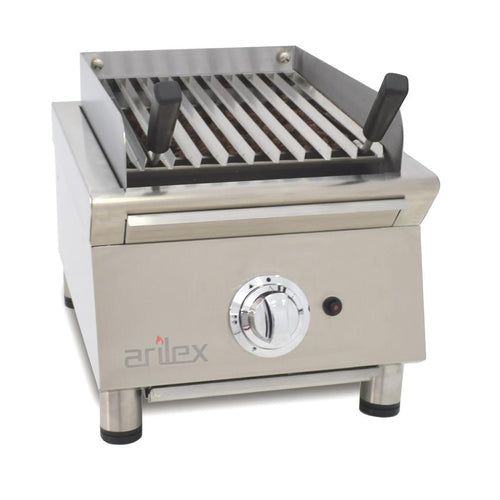 Barbacoa parrilla vasca a gas 40 cm Línea 600 40VASN en acero inoxidable con piedra volcánica