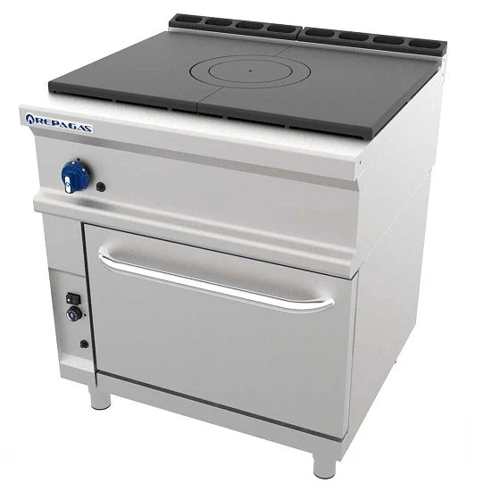Cocina industrial Repagas CG-711/R con placa francesa y horno de gas profesional para hoteles, restaurantes y cocinas centrales.