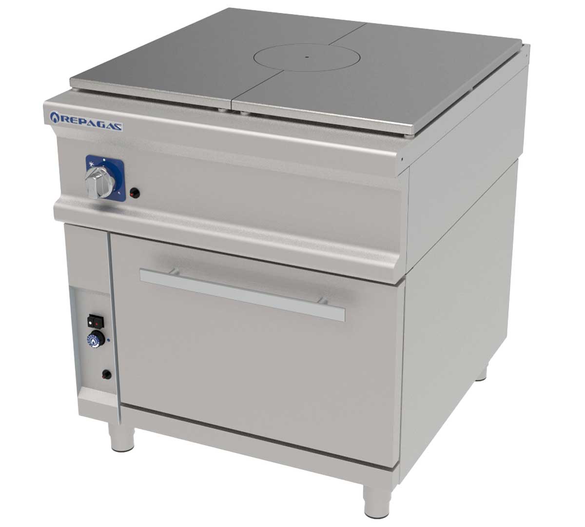 Cocina industrial Repagas CG-911/R POW con placa francesa de gas y horno profesional para hoteles, restaurantes y cocinas centrales.