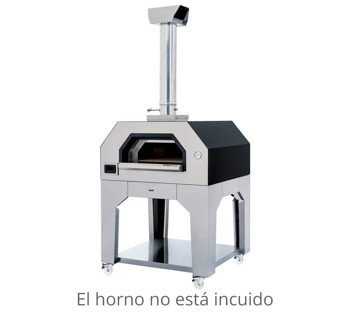 Soporte con ruedas para hornos de pizza de leña TITAN WOOD 4 y TITAN WOOD 6 fabricado para uso profesional