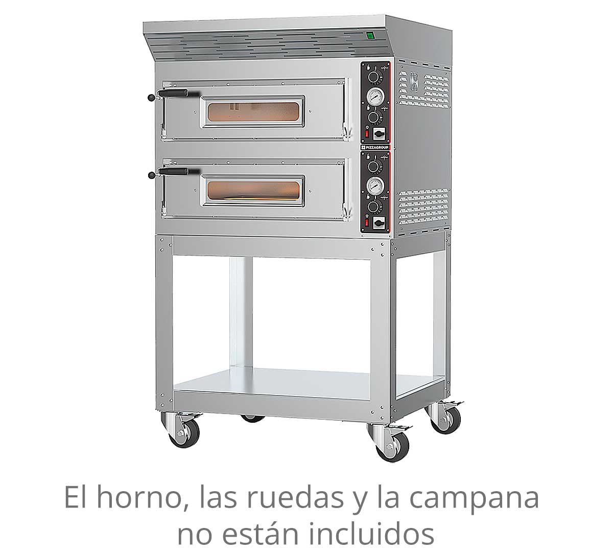 Soporte de acero inoxidable para hornos de pizza PizzaGroup Entry Max 4, 6, 8 y 12 con opción de ruedas