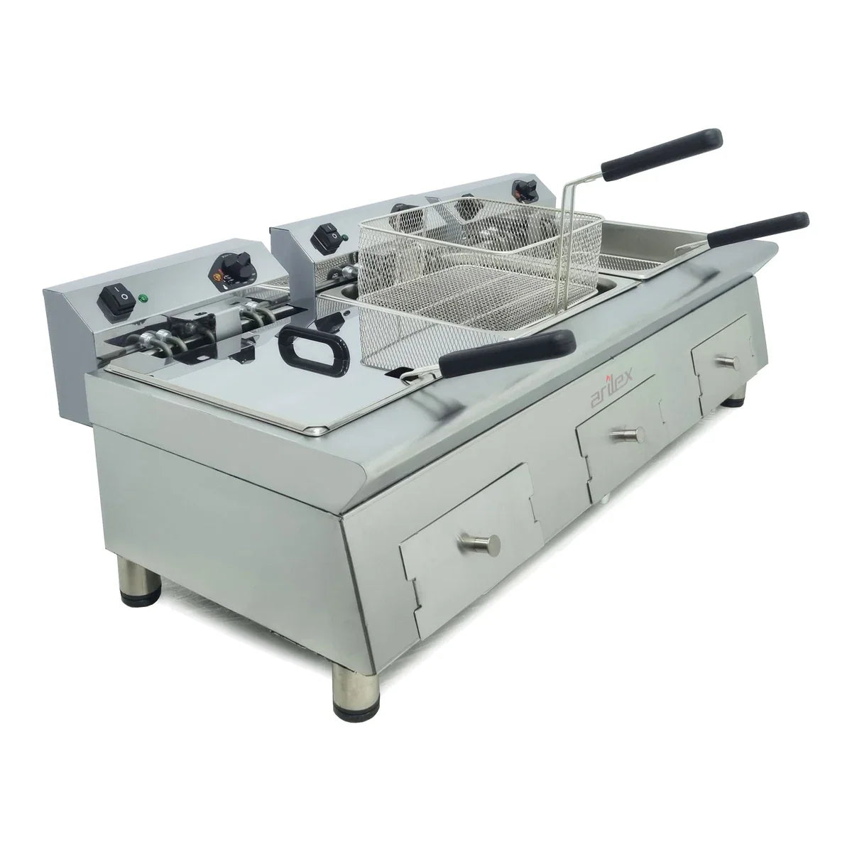 Arilex Freidora Eléctrica Línea 600 100FRE121212G 12+12+12 L con Grifo 4,5+4,5+4,5 kW - vista principal