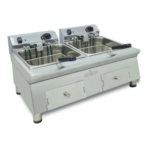Arilex Freidora Eléctrica Línea 600 70FRE1212G 12+12 L con Grifo 4,5+4,5 kW - vista principal