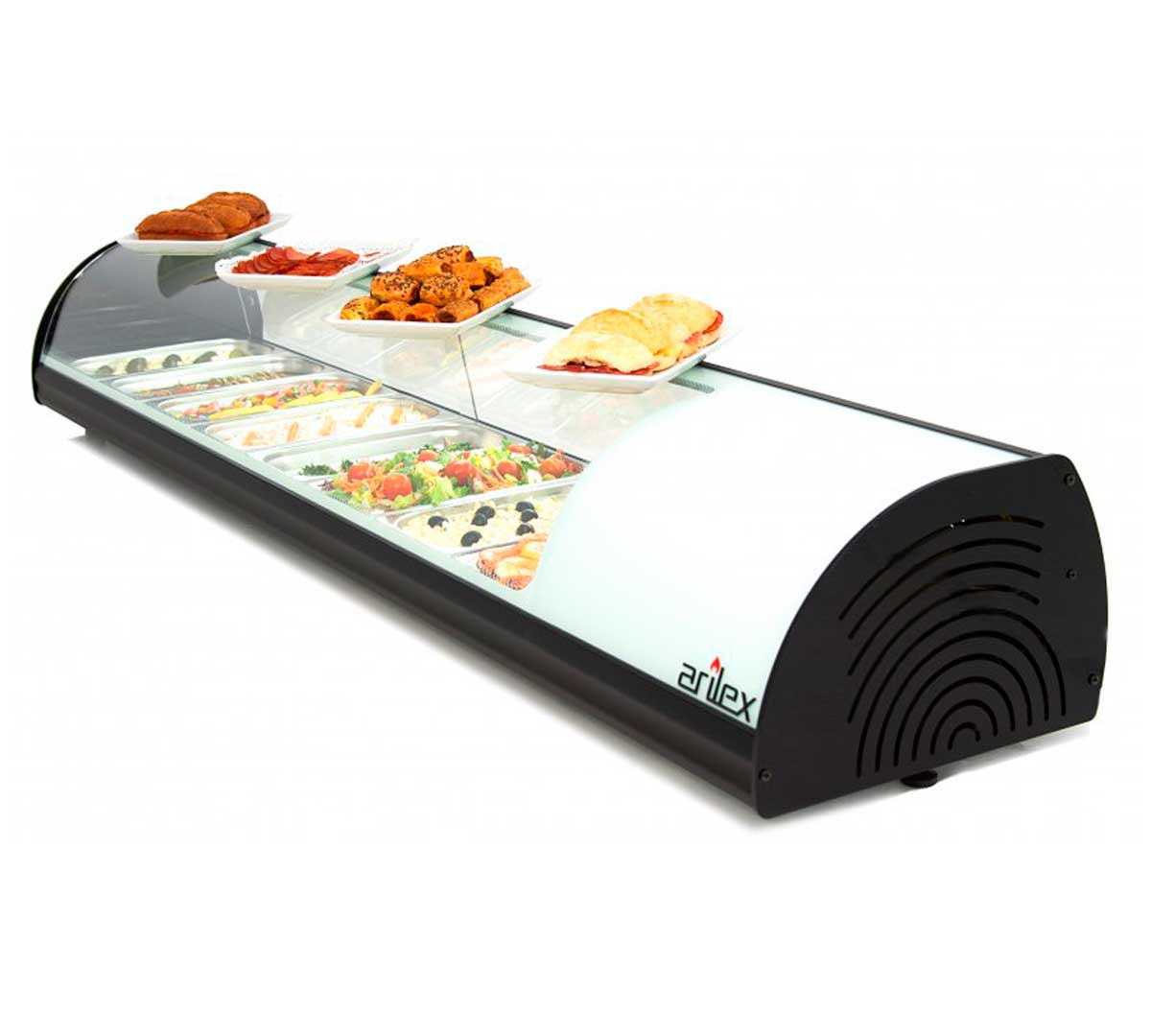 ARILEX - Vitrina refrigerada de tapas  6 bandejas GN1/3 6VTG-BL