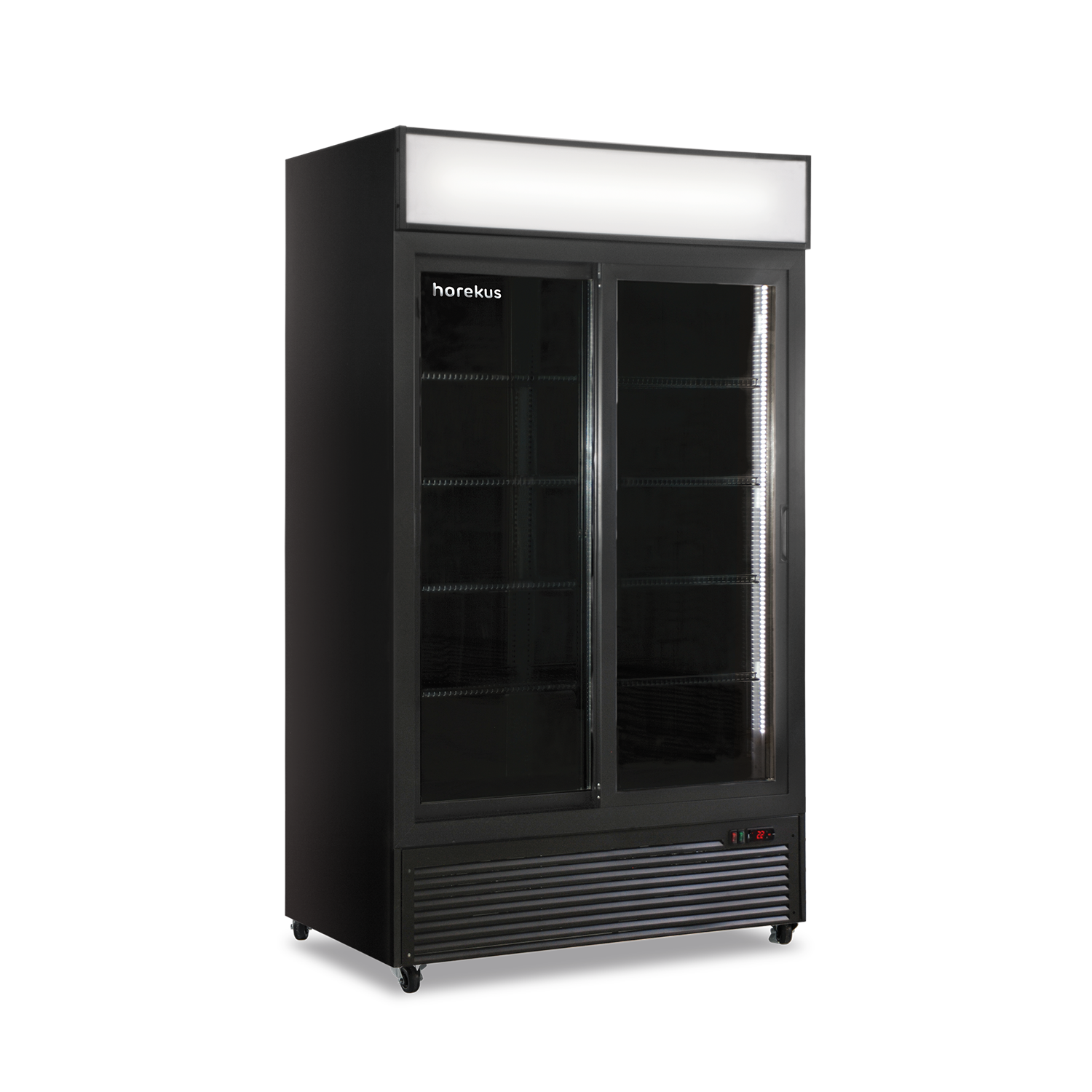 Armario de Bebidas Doble Puerta Corredera Horekus KL 1100-B Negro