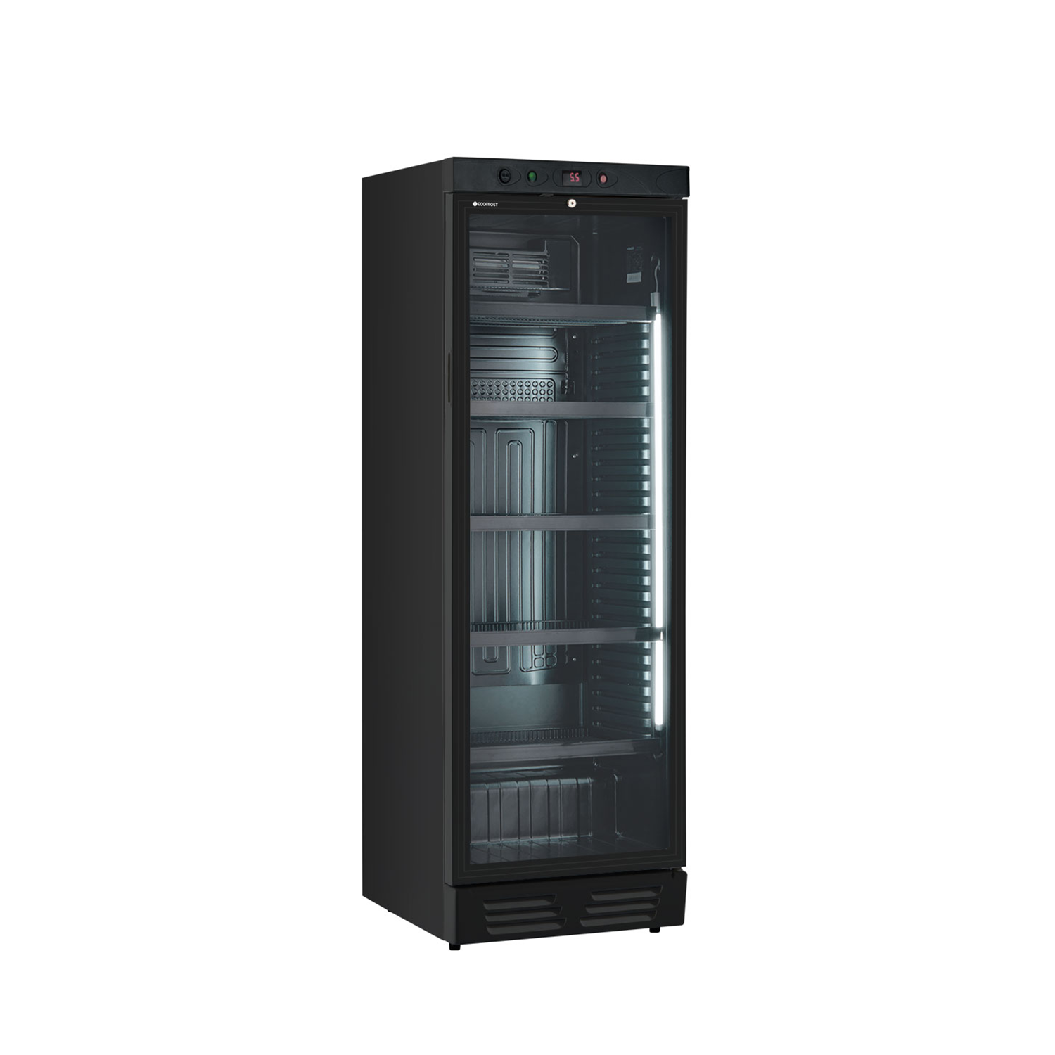 HOREKUS - Armario Expositor Refrigerado KL390-VG Blanco o Negro | 382 Litros
