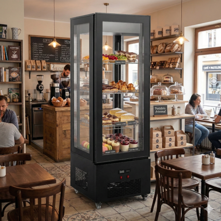 CLIMAHOSTELERIA - Vitrina Refrigerada 4 Caras de Cristal XC-440C