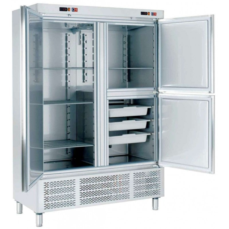 CLIMA HOSTELERIA - Armario Refrigerado y Congelador Profesional 1200 Litros con Compartimento Independiente ARCH-1203-DC  | Acero Inoxidable