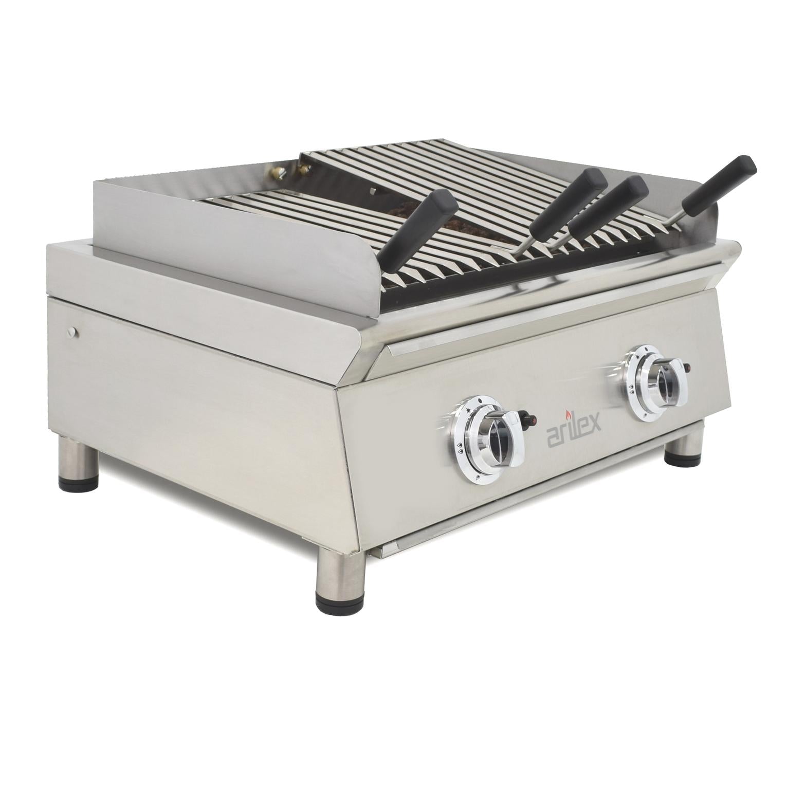 ARILEX - Barbacoa Parrilla Vasca a Gas 70 cm con Piedra Volcánica Línea 600 70VASN