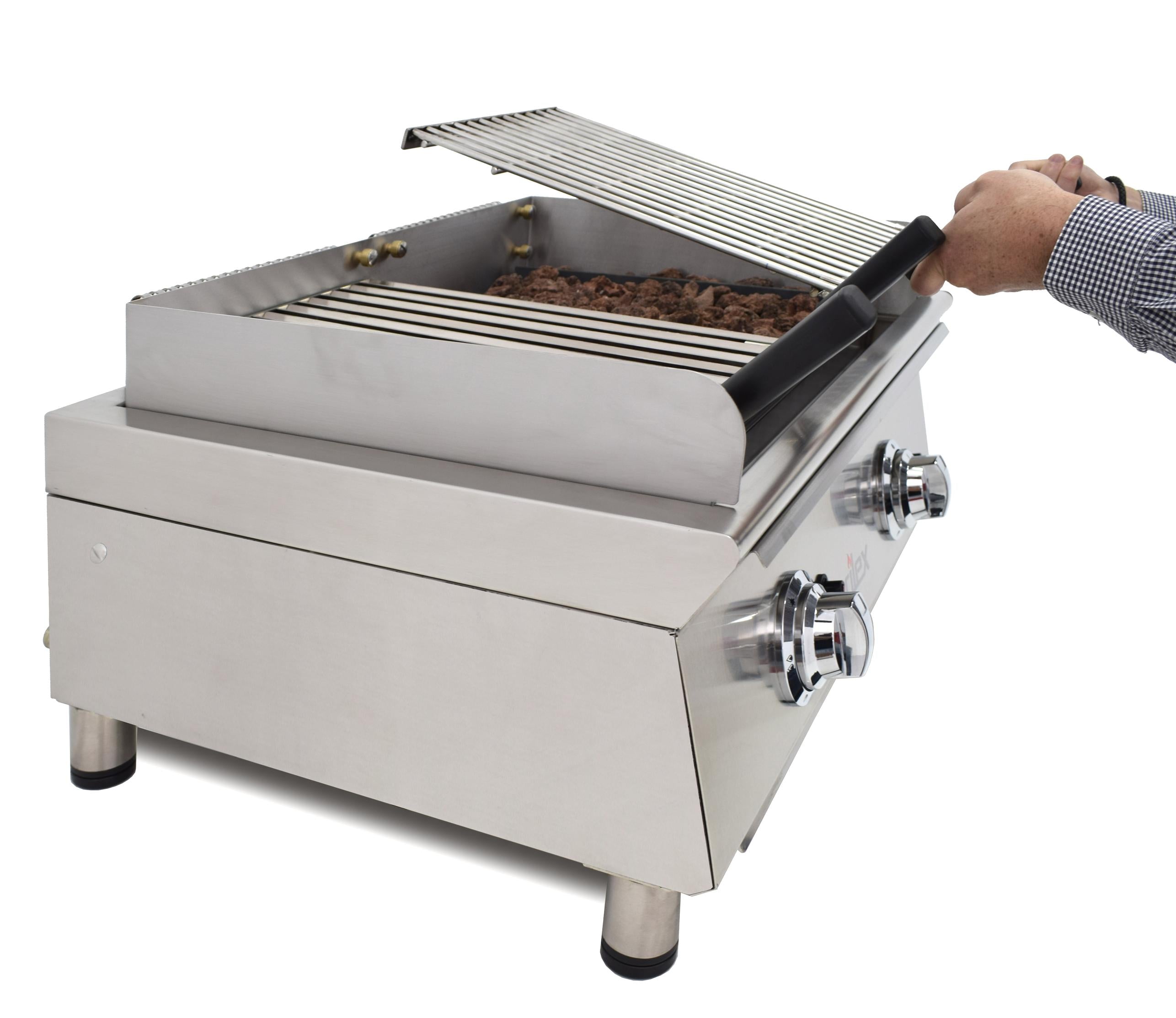 ARILEX - Barbacoa Parrilla Vasca a Gas 70 cm con Piedra Volcánica Línea 600 70VASN