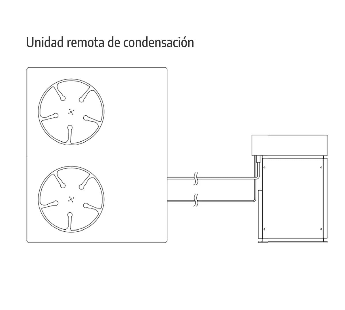 Brema máquina de hielo Serie M Split CO2 para hostelería. Esquema técnico.
