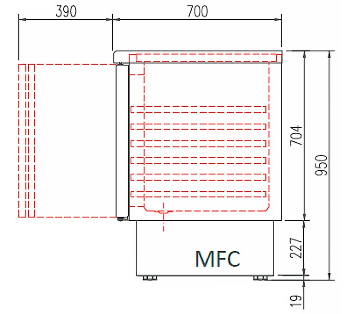 Coreco Mesa Refrigerada Compacta Gama 700 GN 1/1 MFC – 02