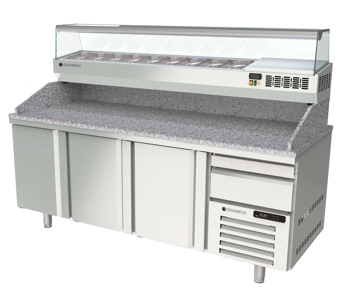 Coreco - Mesa Fría Pizza Cajón Neutro Gama 800 40x60 MR | Fondo 80 cm