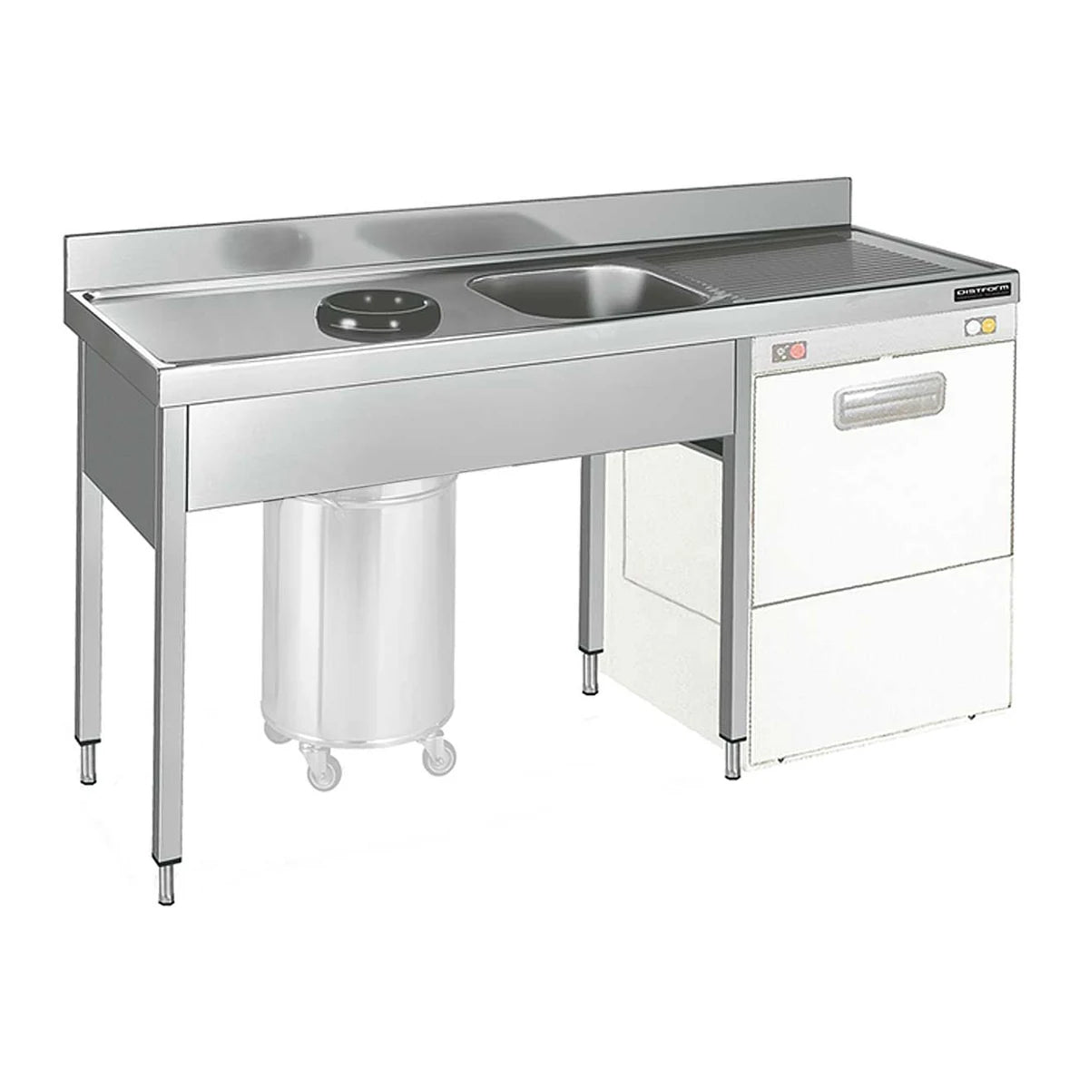 Distform Fregadero Gama 600 Cubeta y Aro con Espacio Lavavajillas - vista general