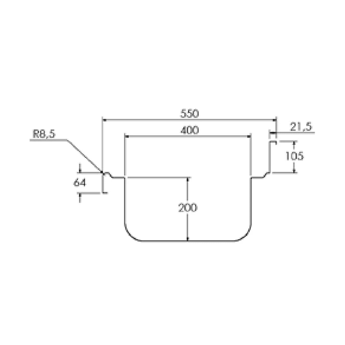 Distform Fregadero Gama 550 con Bastidor y Estante - vista 3