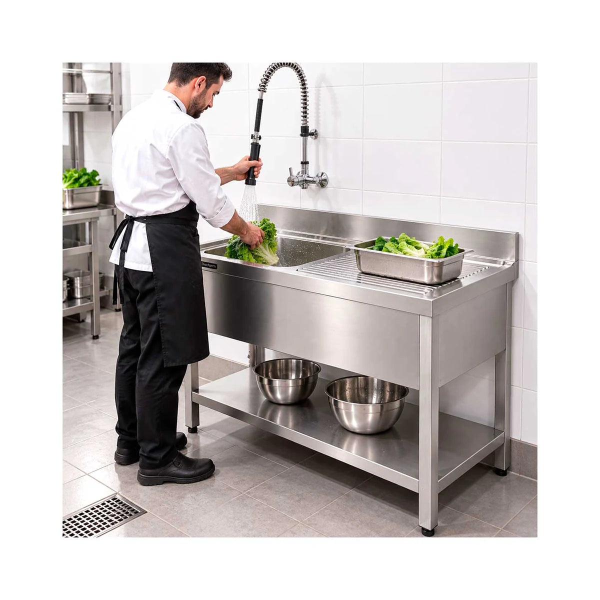 Distform Fregadero Gama 600 con Bastidor y Estante - vista 3