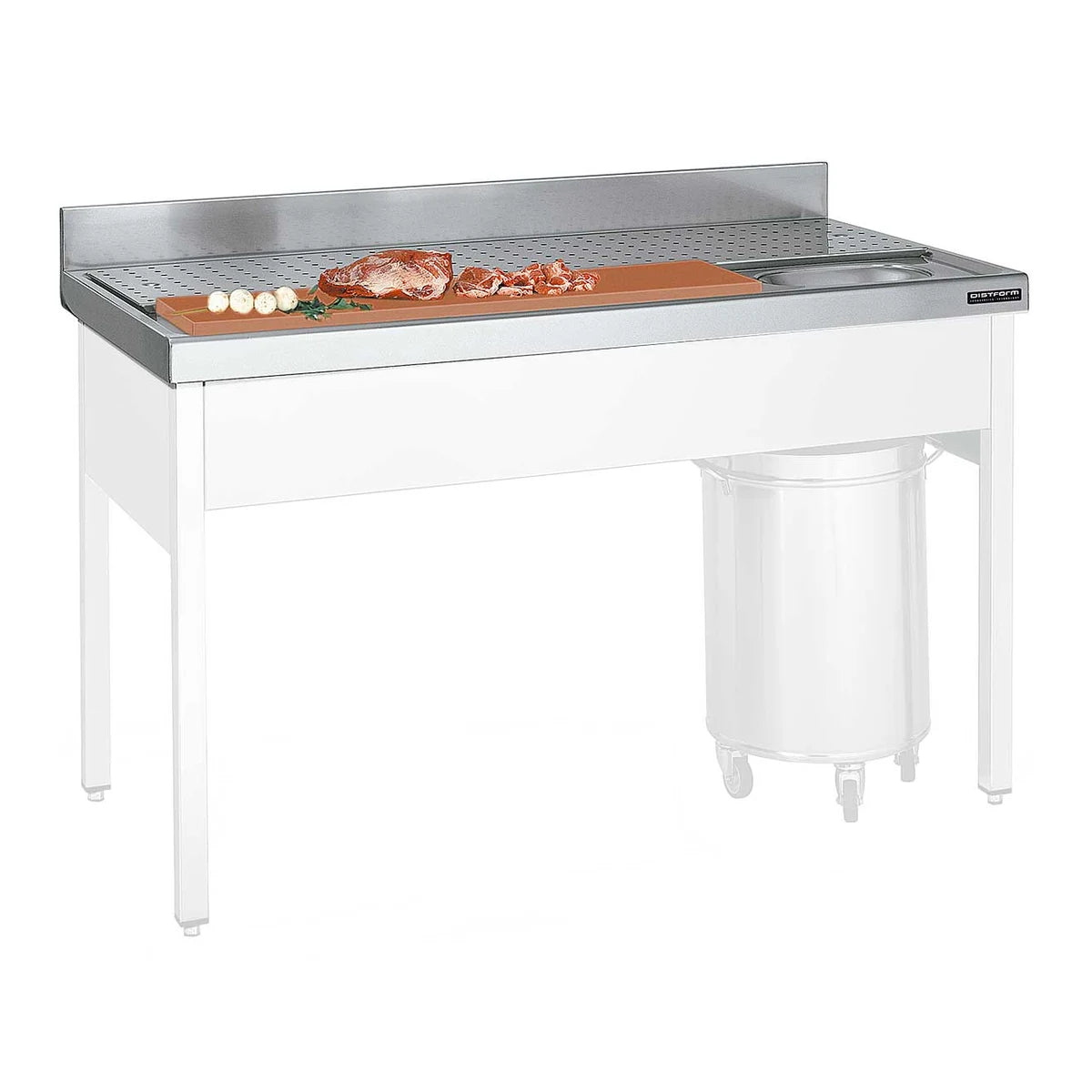 Distform Mesa Fregadero Gama 700 Preparación Carne/Pescado sin Bastidor - vista general