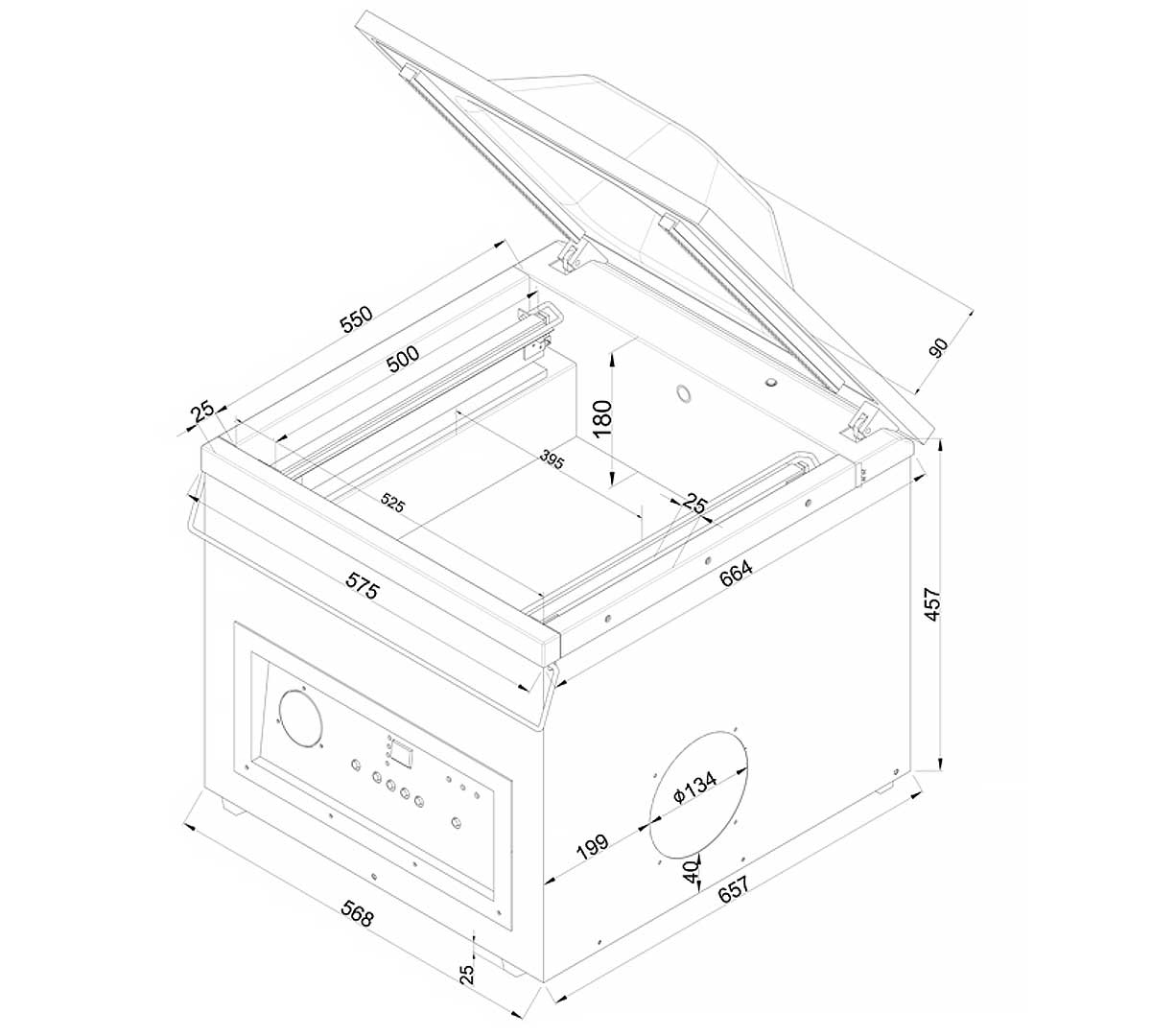 Edenox - Envasadora al Vacío Sobremesa Vaksic 20 L 2A E Largo de Sellado 50 cm - 2 Barras Sellado