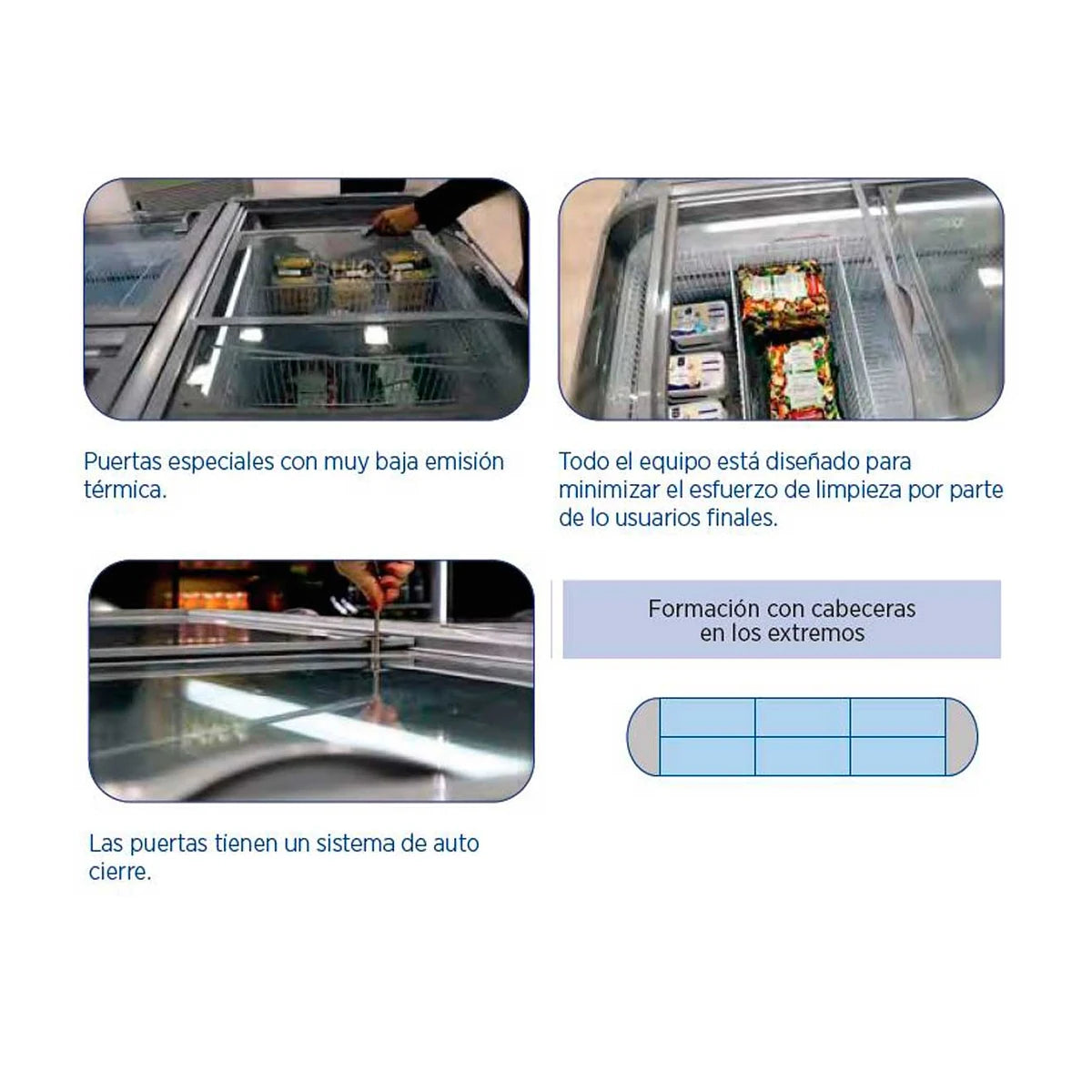 Edenox Isla congeladora IC 199 C S1 - detalles de tapas y combinaciones